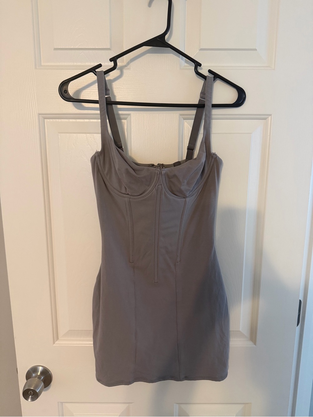 SKIMS Gray Sculpted Bust Mini Dress